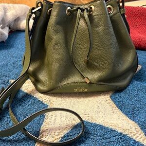 Kate Spade Olive Green Leather Shoulder Bag